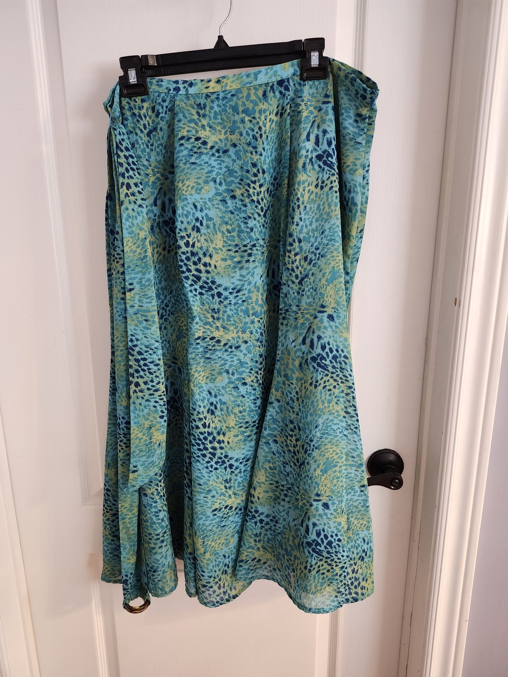 New Aqua Teal Printed A-Line Skirt